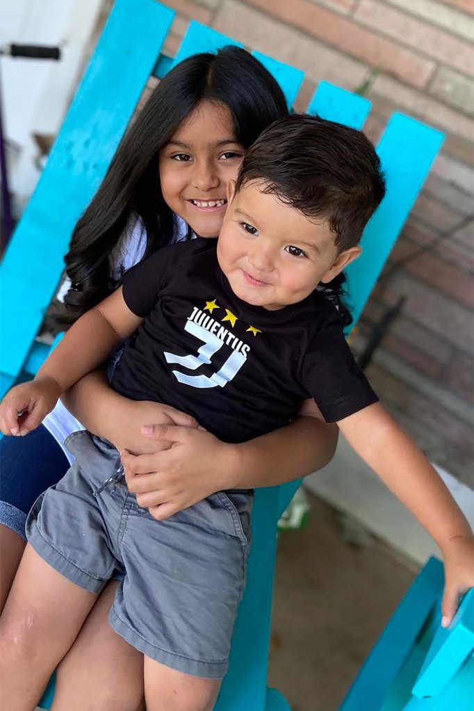 Amerie Jo Garza in an undated family photo with her baby brother.